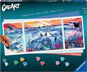 Ravensburger Malen nach Zahlen Dolphins at Sunset