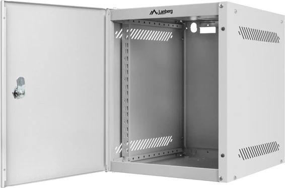 Lanberg WF10 Series 10" Rack Wandschrank 6HE, hängend, Flatpack, Stahltür, IP20, RAL 7035, 310mm tief