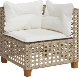vidaXL Eck-Gartensofa mit Kissen beige