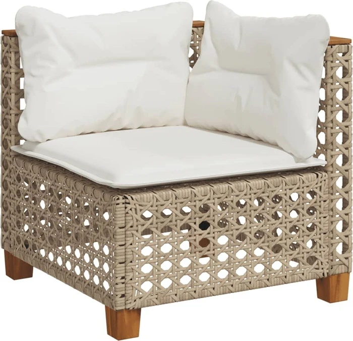 vidaXL Eck-Gartensofa mit Kissen