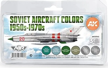 AK-Interactive 3rd Gen Acrylic Colors Soviet Aircraft Colors 1950s-1970s Farbset, 6-tlg.