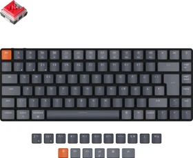 Keychron K3 V2, 75% TKL, LEDs RGB, hot-swap, schwarz/grau, Keychron LOW PROFILE Optical RED, USB/Bluetooth, DE