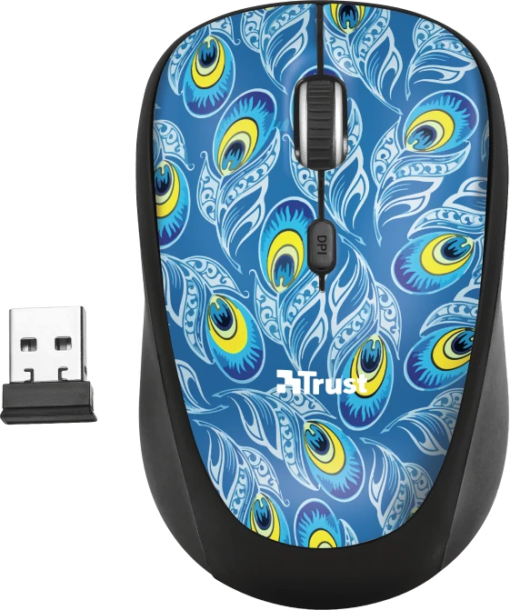 Trust Yvi Wireless Mouse Peacock, USB