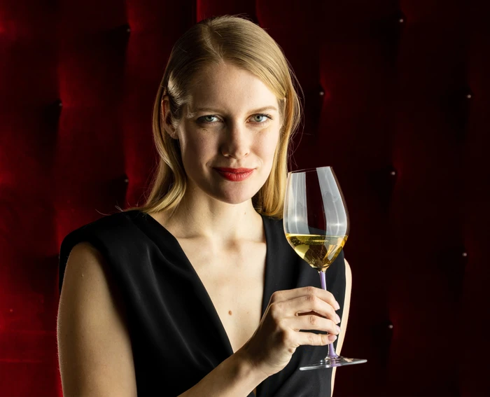 Riedel Fatto A Mano Champagner Weinglas violett