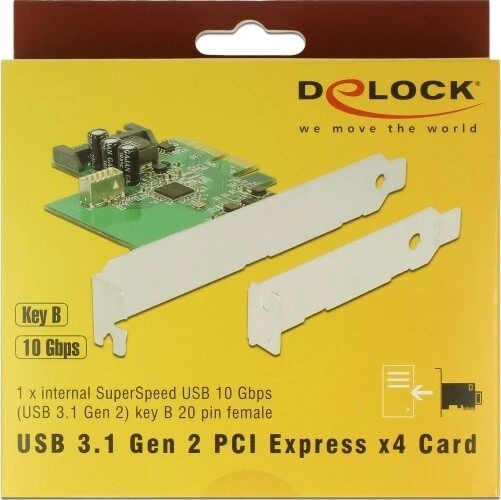 DeLOCK intern 20-Pin Key-B USB 3.1, PCIe 3.0 x4