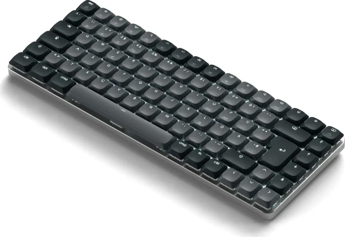 Satechi SM1 Slim Mechanical Backlit BT Keyboard, Dark, grau/schwarz, low-profile BROWN Switches, USB/Bluetooth, DE