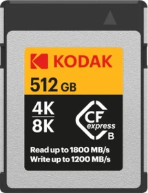 Kodak CFexpress 2.0 Type-B R1800/W1200 CFexpress Type B 512GB, SD Express EX I