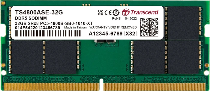 Transcend SO-DIMM 32GB, DDR5-4800, CL40, 2RX8