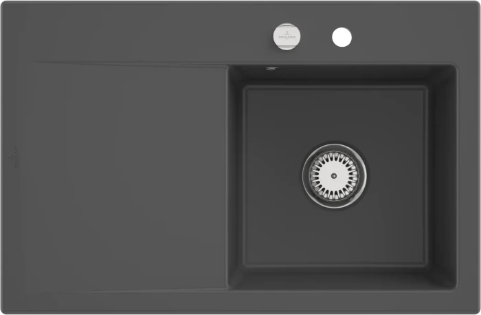 Villeroy & Boch Subway Style 45 Einbau Becken rechts mit Excenterbetätigung graphite
