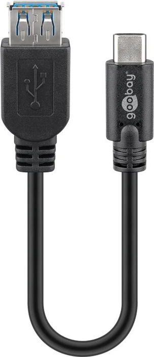 goobay USB 3.0 Adapterkabel, USB-C 3.0 [Stecker] auf USB-A 3.0 [Buchse], 0.2m