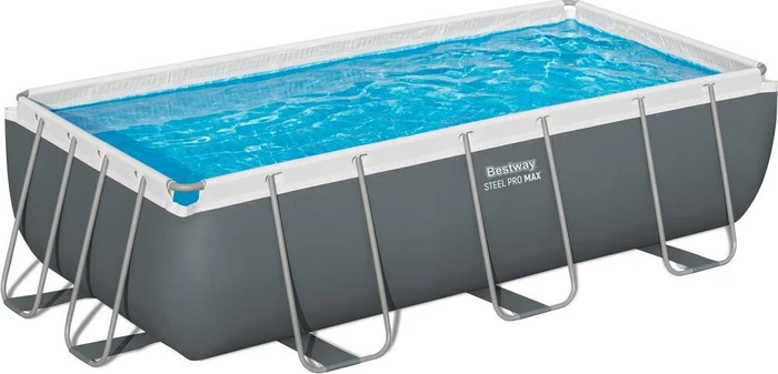 Bestway Steel Pro Max Frame Pool Set rechteckig 404x201x100cm grau