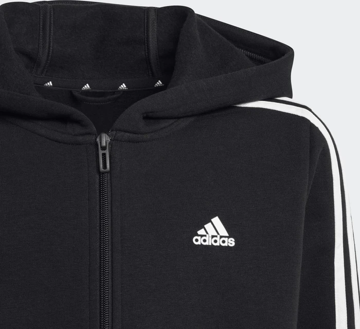 adidas Essentials 3-Streifen Fleece Hoodie schwarz/weiß (Junior)