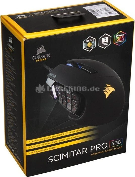 Corsair Scimitar Pro RGB Optical MOBA/MMO Gaming Mouse schwarz, USB