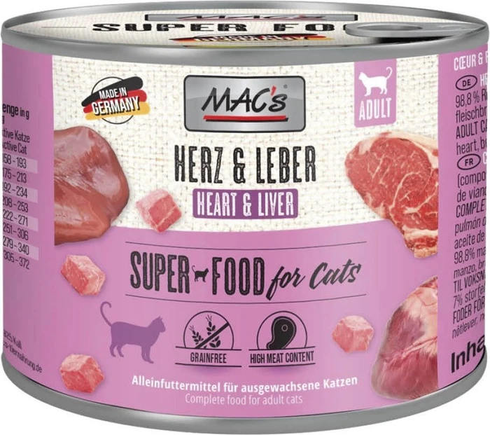 MAC's Cat Herz und Leber Adult, 1.20kg (6x 200g)