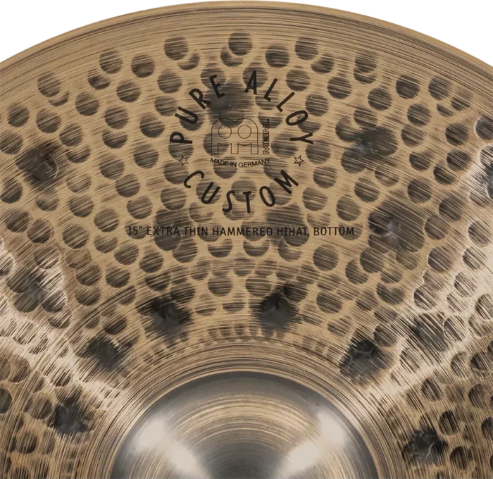 Meinl Pure Alloy Custom Extra Thin Hammered Hi-Hat 15"