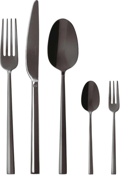 Sambonet Rock Edelstahl PVD Besteck-Set schwarz, 60-tlg.