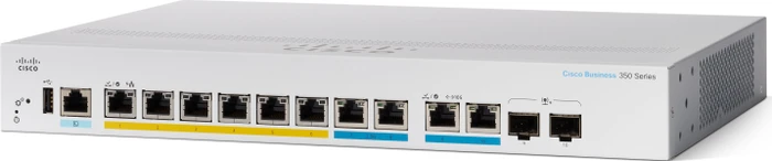 Cisco Business 350 Desktop Gigabit Managed Switch, 8x RJ-45, 2x RJ-45/SFP+, 124W PoE+