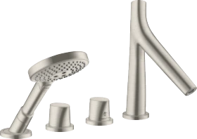Hansgrohe Axor Starck Organic 4-Loch Wannenrandarmatur mit Thermostat edelstahloptik