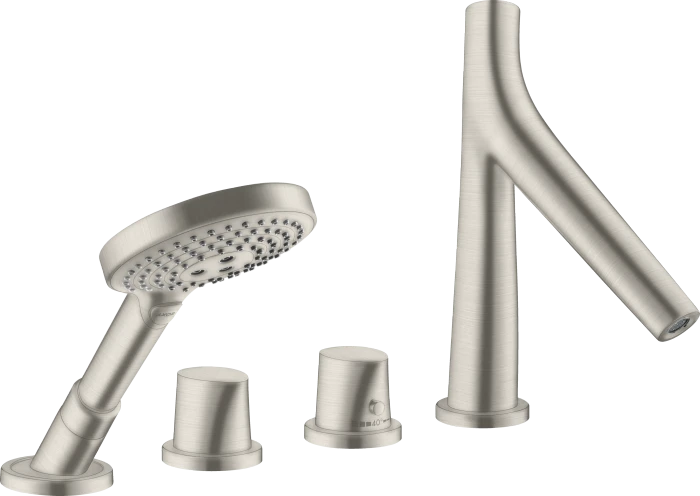 Hansgrohe Axor Starck Organic 4-Loch Wannenrandarmatur mit Thermostat edelstahloptik