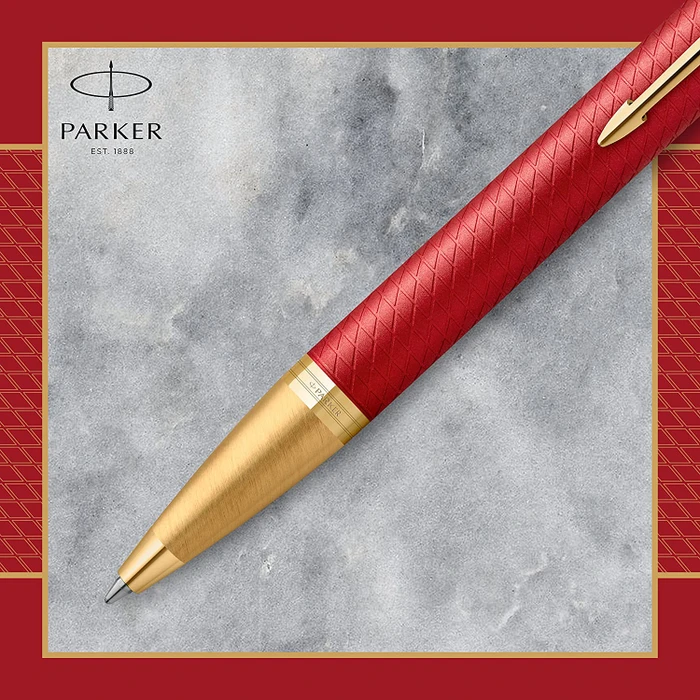 Parker IM Premium Kugelschreiber red lacquer/gold trim, Geschenkbox