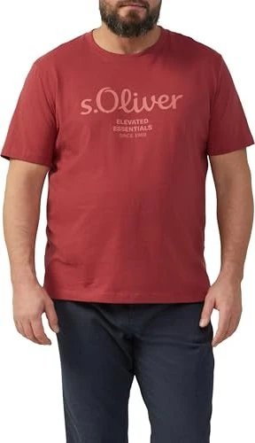 s.Oliver Logo-Print Big T-Shirt kurzarm mohnrot (Herren)