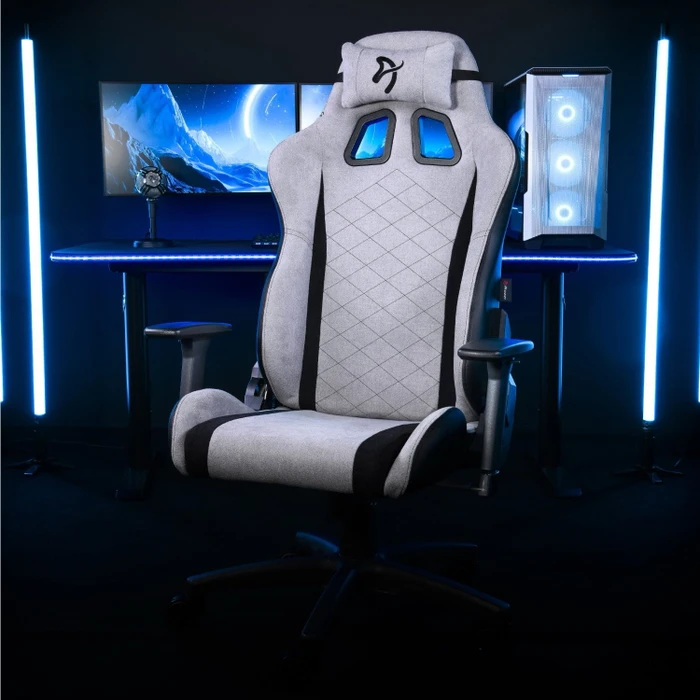 Arozzi Avanti Soft Fabric Gamingstuhl, hellgrau