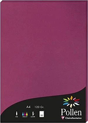 Clairefontaine Pollen Universalpapier himbeere, A4, 120g/m², 50 Blatt