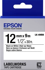 Epson LK-4WBN Beschriftungsband, 12mm, schwarz/weiß