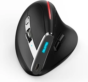Zelotes F-36 Vertical Dual-Mode Wireless Mouse, schwarz, USB/Bluetooth