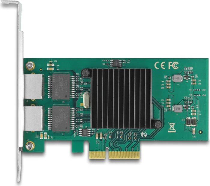 DeLOCK Gigabit LAN-Adapter, 2x RJ-45, PCIe 2.0 x4
