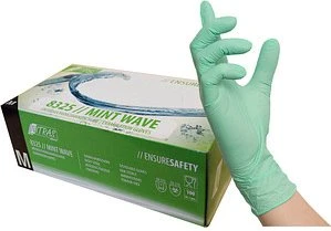 Nitras Style unisex Einweghandschuhe M mint wave, 100 Stück