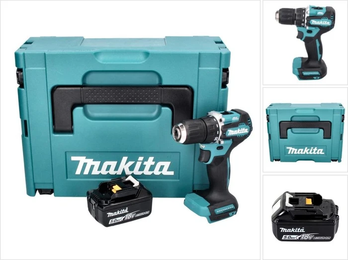 Makita DDF487T1J Akku-Bohrschrauber inkl. MAKPAC + Akku 5.0Ah