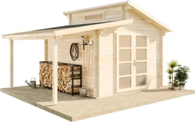 Alpholz Gartenhaus Aktiva mit Schleppdach 500x360cm natur
