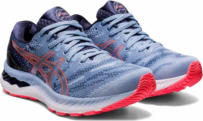 Asics Gel-Nimbus 23 mist/blazing coral (Damen)