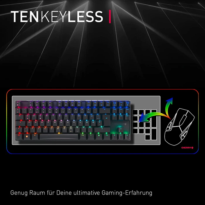 Cherry MX 8.2 TKL Wireless, schwarz, MX2A RGB BROWN, USB/Bluetooth, DE