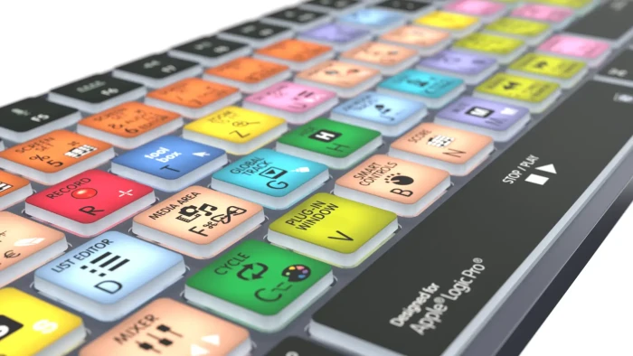 LogicKeyboard Titan Wireless Apple Logic Pro X Mac, Titanium Gray, LEDs weiß, USB/Bluetooth, DE