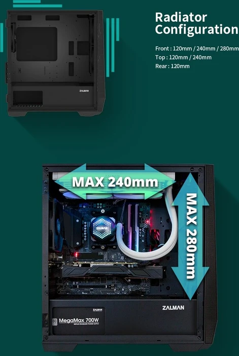 Zalman Z1 Iceberg_Black, schwarz, Glasfenster