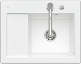 Villeroy & Boch Subway 45 Compact Einbau Becken rechts mit Ablauffernbedienung stone white