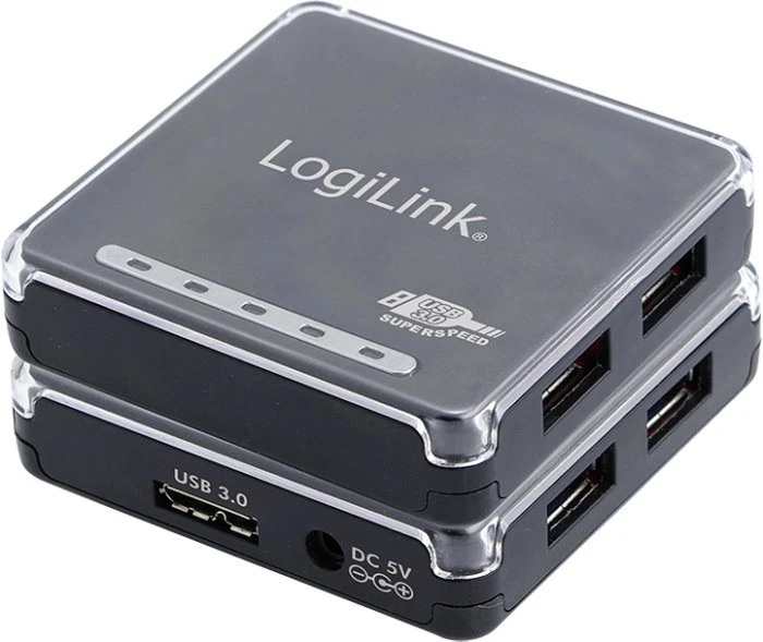 LogiLink USB-Hub, 4x USB-A 3.0, USB 3.0 Micro-B [Buchse]