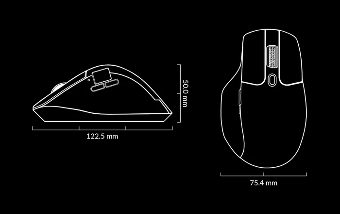 Keychron M6 Wireless Mouse schwarz, 1K PixArt 3395, USB/Bluetooth
