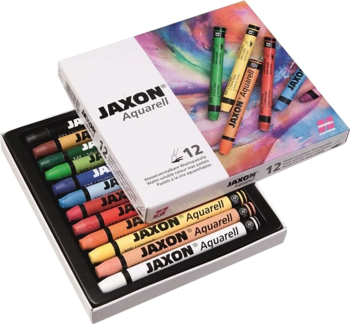 Jaxon Aquarell Wachspastellkreide, 12 Farben