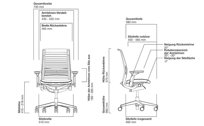Steelcase Think Bürostuhl mit Armlehnen, beige/weiß