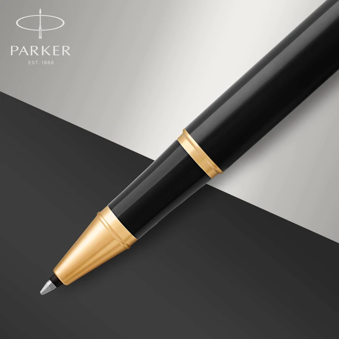 Parker IM Tintenroller (Mine) black lacquer/gold trim, Geschenkbox