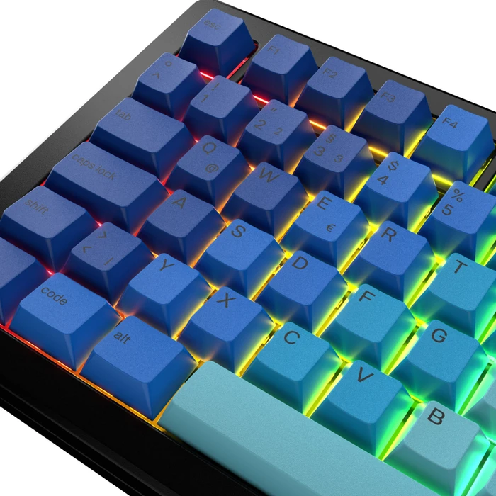 Glorious GPBT Gradient V2 Keycaps, Kunststoff (PBT), Ocean, blau, 131 Tasten, ISO-DE
