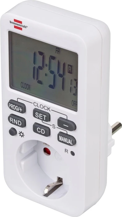 Brennenstuhl Comfort-Line digitale Wochenzeitschaltuhr, IP20, weiß