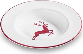 Gmundner Keramik Bordeauxroter Hirsch Suppenteller 24cm