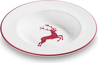 Gmundner Keramik Bordeauxroter Hirsch Suppenteller 24cm