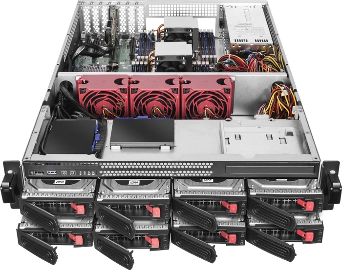 SilverStone RM22-308, Rackmount Storage, schwarz/grau, 2HE, ATX