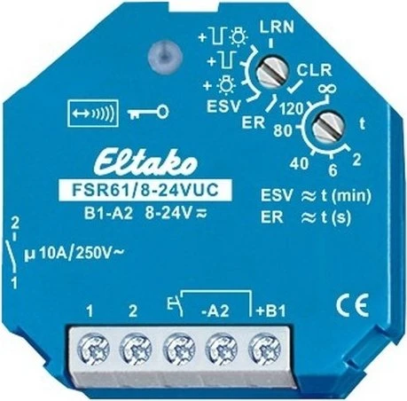 Eltako FSR61/8-24V UC Funkaktor Stromstoß-Schaltrelais, 8-24 V UC, 1 Schließer 10 A