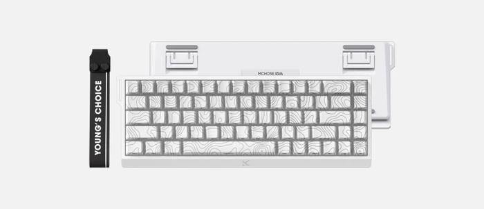 Mchose Ace 68 HE Gaming Keyboard, White Topographic, LEDs RGB, Dragon Lord Magnetic, USB, US